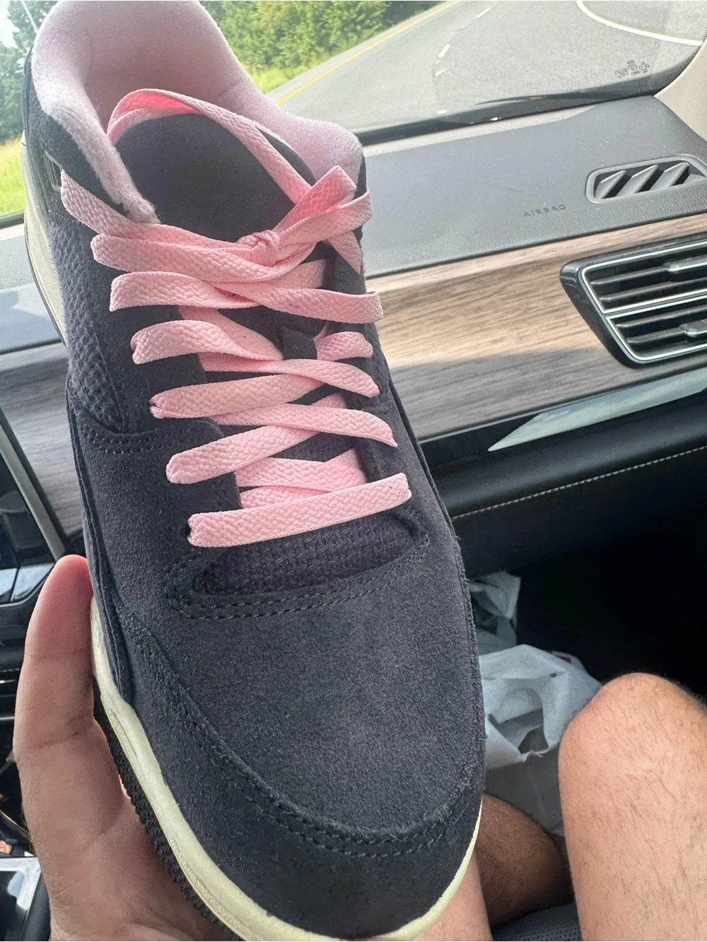 Nike Jordan Flight Court  low-top sneakers in charcoal and pink